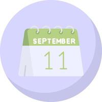 11 de septiembre glifo plano burbuja icono vector