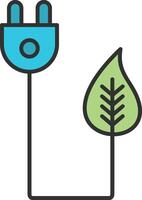 Bio Energy Line Filled Light Icon vector