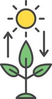 Photosynthesis Line Filled Light Icon vector