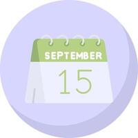 15 de septiembre glifo plano burbuja icono vector