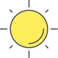 Sun Line Filled Light Icon vector