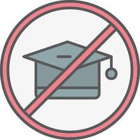 No Education Line Filled Light Icon vector