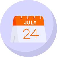 24 de julio glifo plano burbuja icono vector