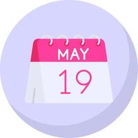 19th of May Glyph Flat Bubble Icon vector
