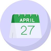 27th of April Glyph Flat Bubble Icon vector