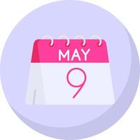 9th of May Glyph Flat Bubble Icon vector