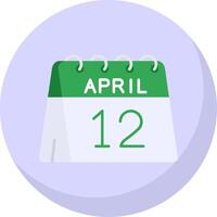 12th of April Glyph Flat Bubble Icon vector