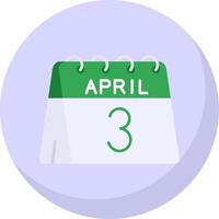 3rd of April Glyph Flat Bubble Icon vector