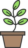 Plant Line Filled Light Icon vector