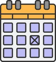 Calender Line Filled Light Icon vector