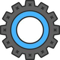 Cogwheel Line Filled Light Icon vector