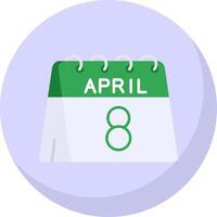 8vo de abril glifo plano burbuja icono vector