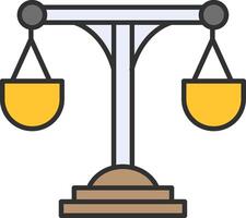 Justice Scale Line Filled Light Icon vector