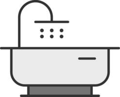 Bathtub Line Filled Light Icon vector