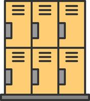 Locker Line Filled Light Icon vector