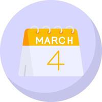 4th of March Glyph Flat Bubble Icon vector