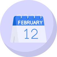 12th of February Glyph Flat Bubble Icon vector