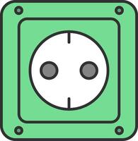 Socket Line Filled Light Icon vector