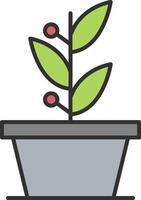 plantas línea lleno ligero icono vector