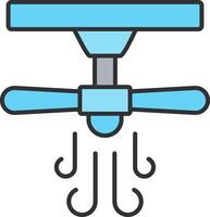 Ceiling Fan Line Filled Light Icon vector