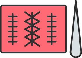 Stitches Line Filled Light Icon vector