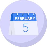 5th of February Glyph Flat Bubble Icon vector