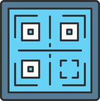 qr línea lleno ligero icono vector