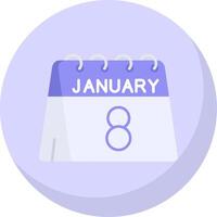 8th of January Glyph Flat Bubble Icon vector