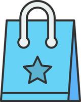 compras bolso línea lleno ligero icono vector