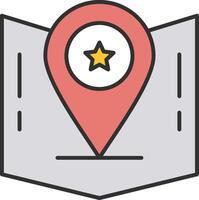 Gps Line Filled Light Icon vector