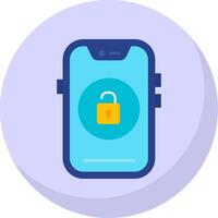 Unlock Glyph Flat Bubble Icon vector