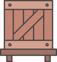 Wooden Box Line Filled Light Icon vector