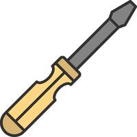 Screwdriver Line Filled Light Icon vector