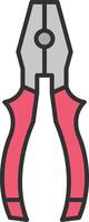 Pliers Line Filled Light Icon vector