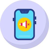 Mute Glyph Flat Bubble Icon vector