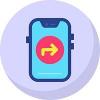 Direction Glyph Flat Bubble Icon vector