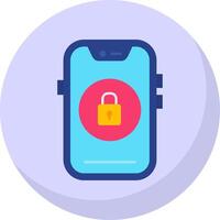 Lock Glyph Flat Bubble Icon vector