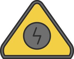 Electrical Danger Sign Line Filled Light Icon vector