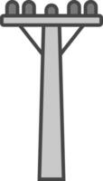Pole Line Filled Light Icon vector