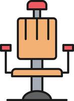 Barber Chair Line Filled Light Icon vector