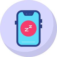 Sleep Glyph Flat Bubble Icon vector