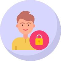 Lock Glyph Flat Bubble Icon vector