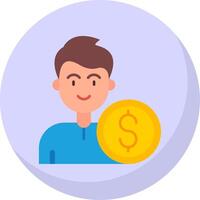 Dollar Glyph Flat Bubble Icon vector