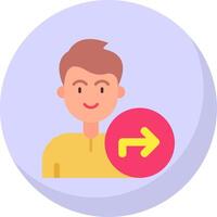 Direction Glyph Flat Bubble Icon vector