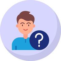 Question Glyph Flat Bubble Icon vector