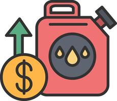 Oil Price Line Filled Light Icon vector