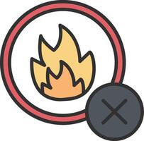 No Fire Line Filled Light Icon vector