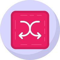 Shuffle Glyph Flat Bubble Icon vector