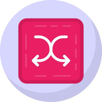 Shuffle Glyph Flat Bubble Icon