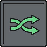 Shuffle Line Filled Light Icon vector